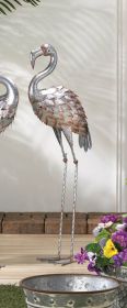 Galvanized Flamingo Statue