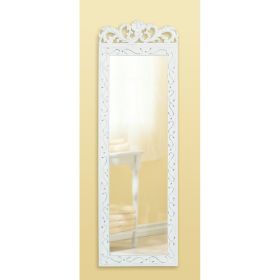 White Wood  Wall Mirror